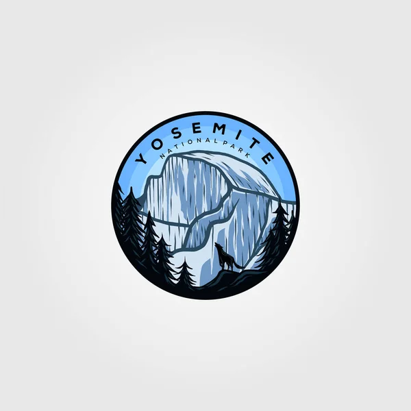 Yosemite Logo Rozet Klasik Çizim Tasarımı — Stok Vektör