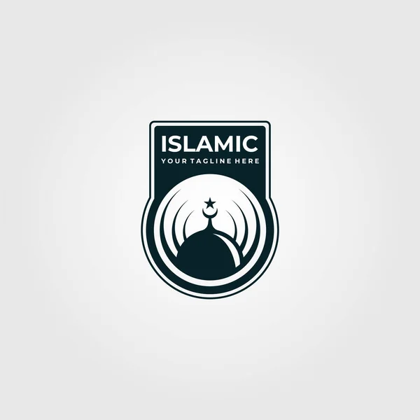 Islamic Logo Vector Emblem Illustration Design — Stock Vector