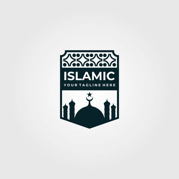 Islamic Logo Vector Emblem Illustration Design — Stock Vector