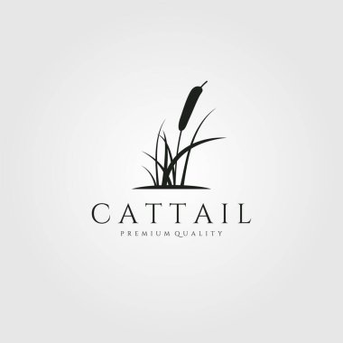 cattail premium logo vektör çizimi, cattail siluet vektör tasarımı
