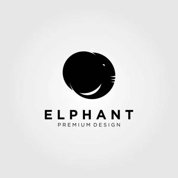 Design Ilustração Vetor Logotipo Cabeça Elefante Vintage —  Vetores de Stock