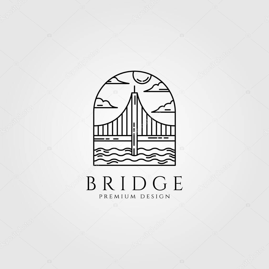 bridge logo minimal line art vector illustration design