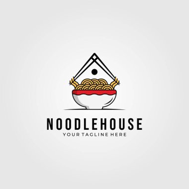 noodle House yiyecek logosu sembolü çizim tasarımı