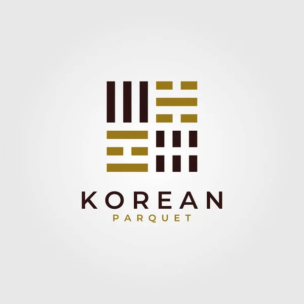 Κορεατικό Παρκέ Δάπεδο Λογότυπο Διάνυσμα Σύμβολο Σημαία Εικονογράφηση Σχεδιασμό — Διανυσματικό Αρχείο
