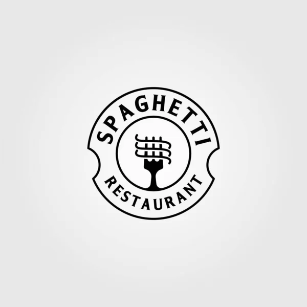 Klasik Spagetti Makarna Hazır Makarna Logo Vektör Çizimi — Stok Vektör