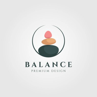 taş dengesi renkli logo vektör dairesi çizimi tasarımı