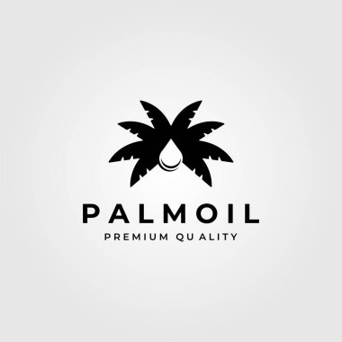 Palmiye yağı vintage minimalist logo vektör sembolü çizim tasarımı