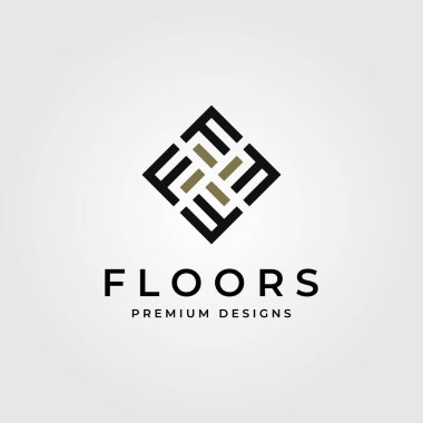 Floor logo initial letter f parquet flooring vector illustration design clipart