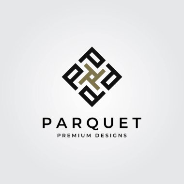 parke döşeme logosu ilk harf p vektör illüstrasyon tasarımı