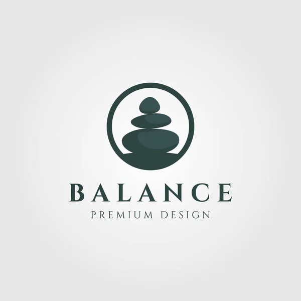 Círculo Piedra Equilibrio Logo Vector Ilustración Diseño — Vector de stock