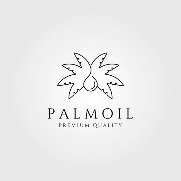 Palmolie Lijn Kunst Logo Minimalistische Vector Symbool Illustratie Ontwerp — Stockvector