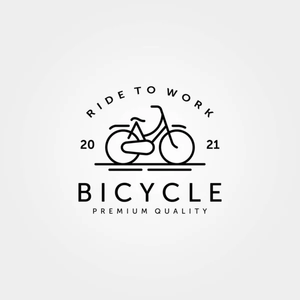 Bicicleta Linha Arte Logotipo Vintage Símbolo Minimalista Vetor Ilustração Design — Vetor de Stock