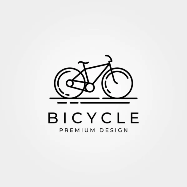 Line Art Bicycle Bike Logo Vector Minimalist Illustration Design — Stock Vector