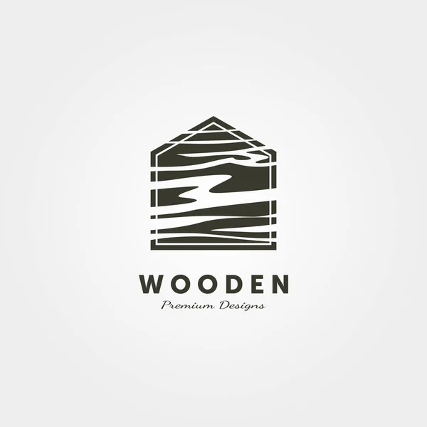 Drewniany Dom Stolarka Logo Wektor Minimalistyczny Ilustracja Projekt — Wektor stockowy