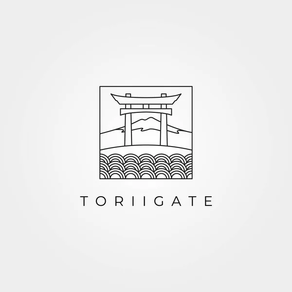 Torii Πύλη Του Ναού Λογότυπο Fuji Ορεινή Γραμμή Τέχνης Ιαπωνική — Διανυσματικό Αρχείο