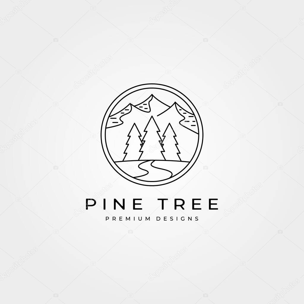Vector pines outdoor adventure logo vector symbol illustration design