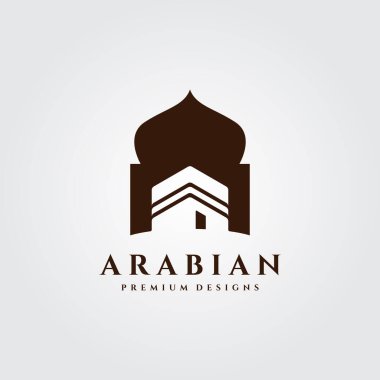 Vintage kaaba logo vektörü İslami semboller tasarımı