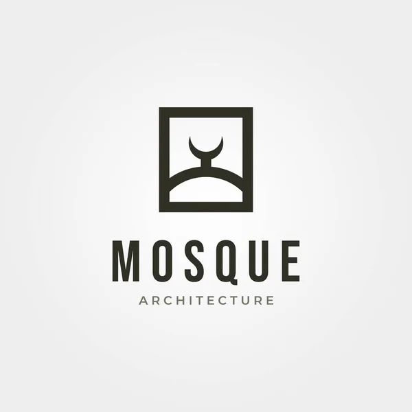 Mosque Dome Logo Vector Symbol Minimal Illustration Design — Stock Vector