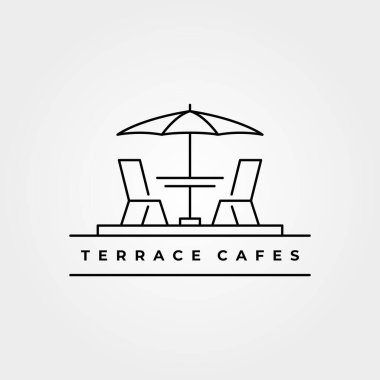 terrace simge çizgisi sanat logo vektörü minimalist illüstrasyon tasarımı