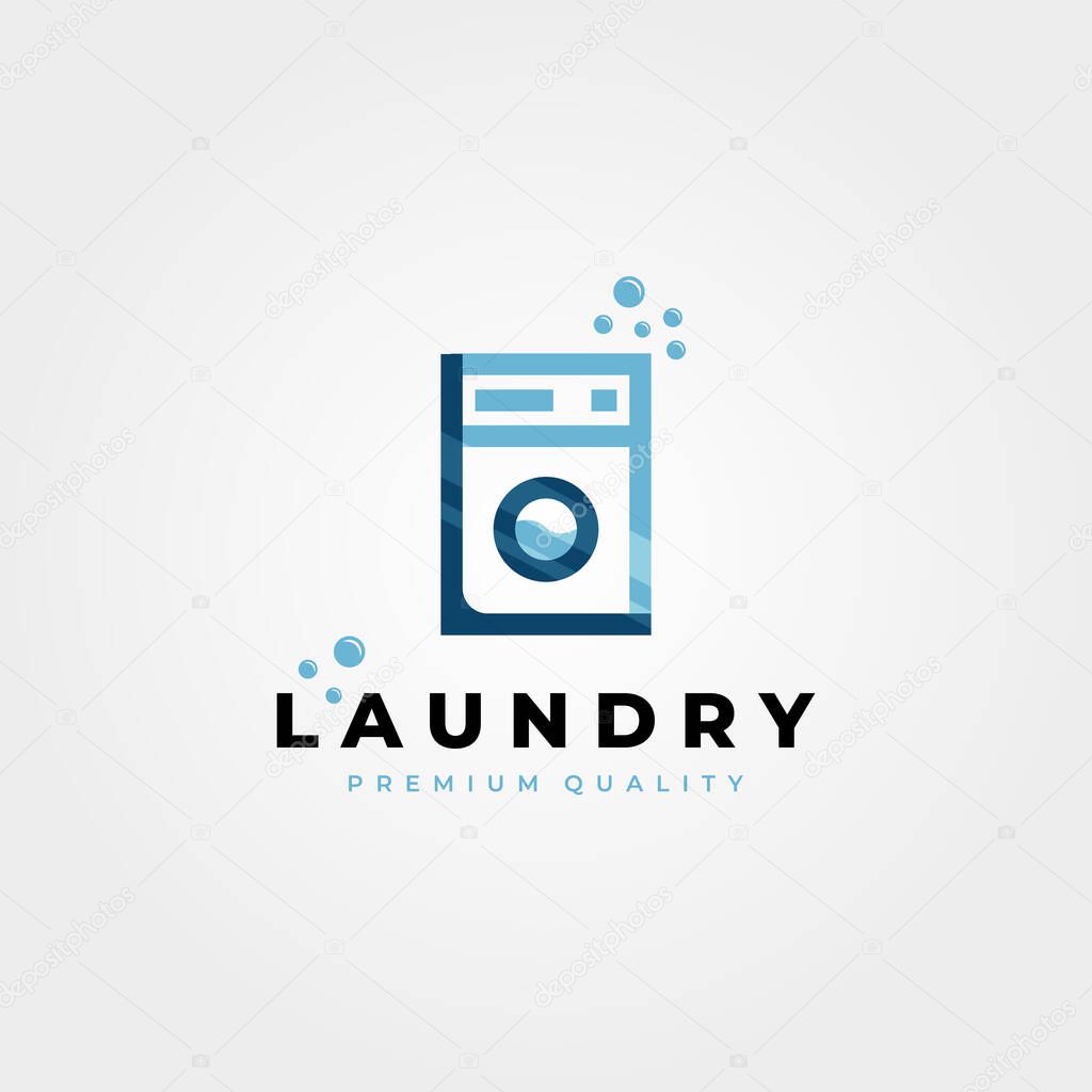 laundry wash machine vector logo icon illustration design, creative laundry letter L logo design