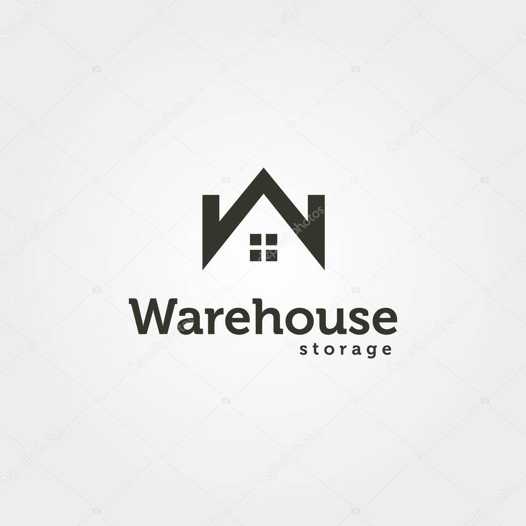 Warehouse creative letter w logotype vector illustration design
