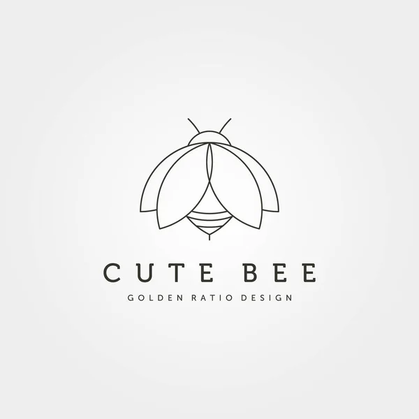 かわいい蜂の創造的なアイコンのロゴベクトルのイラストデザイン 昆虫のロゴミニマリストデザイン — ストックベクタ