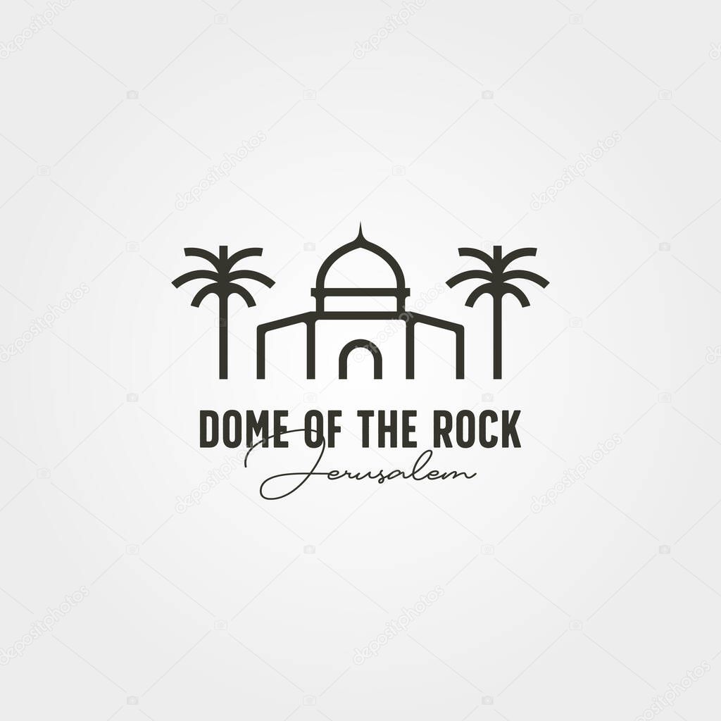 dome of the rock minimal logo vector symbol illustration design