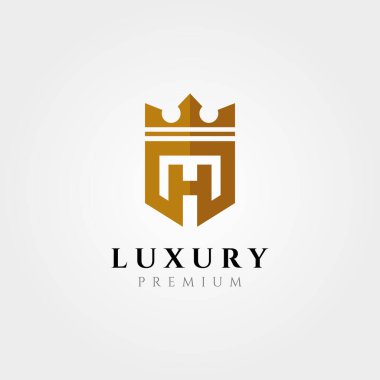 Crown vektör sembolü illüstrasyon tasarımı içeren h harfi ilk logotype