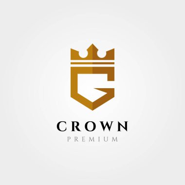 Crown vektör çizim sembollü ilk logo harfi G