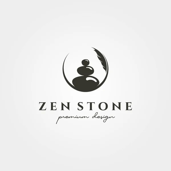 Zen Silueta Piedra Logotipo Vector Símbolo Ilustración Diseño Piedra Creativa — Vector de stock