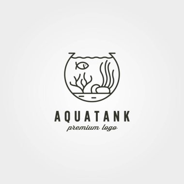 aquarium tank logo vector symbol illustration design, nature biota logo design