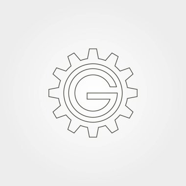 Vites çizgisi simgesi grafik vektör sembolü çiziminde G harfinin vektörü