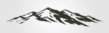 dağ vektörü manzara tasarımı, dağ zirveleri arkaplan simge tasarımı.