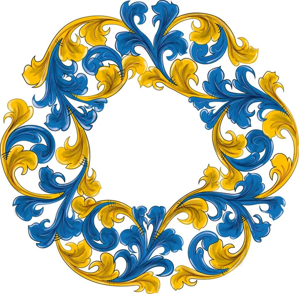 手作業で装飾された古典的なCaltagironeセラミックタイル — ストックベクタ