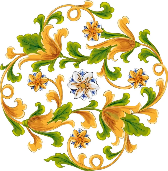 Azulejos Cerâmicos Clássicos Decorados Mão Caltagirone — Vetor de Stock