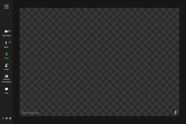 Template-Benutzeroberfläche für Videokonferenzen, Fenster-Overlay für Videokonferenzen. — Stockvektor