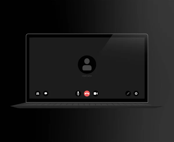 Gerçekçi dizüstü bilgisayarda video konferansı kullanıcı arayüzü, video konferansı pencere örtüsü.
