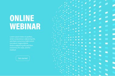 Çevrimiçi Webinar, toplantı. Meslektaşlar düzeyinde giyim ve web toplantıları, modern eğitim. Vektör illüstrasyonu