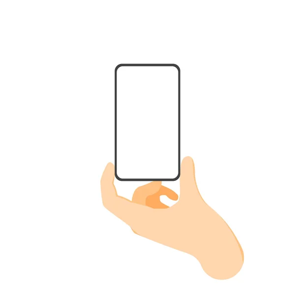 Mobiele telefoon met een leeg scherm in de hand — Stockvector