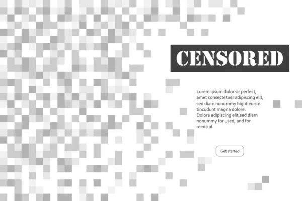 Signo censurado de píxeles, icono de concepto de barra de censor negro aislado sobre fondo blanco. — Vector de stock