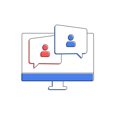 Webinar online kursu, uzaktan eğitim, video dersi, internet grup konferansı, eğitim testi, evden çalışma, vektör çizgisi simgesi