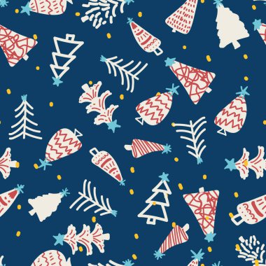 Noel Ağacı Modern Tarzsız Desen