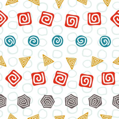 Geometrik şekiller sarmal kare üçgen ve dikişsiz desenler oluşturur. Modern stil dokusu.