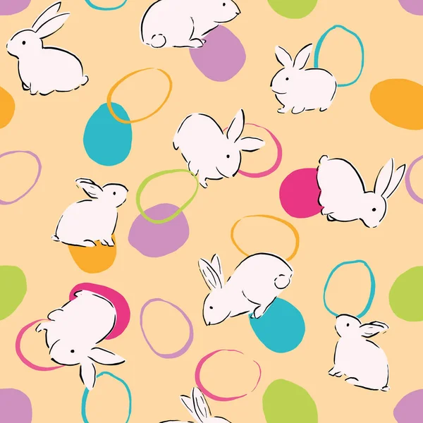 Easter Egg Bunny Seamless Pattern — Stock Vector
