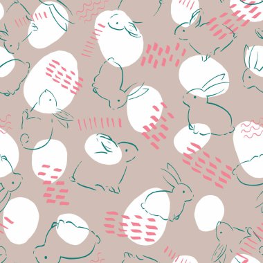 Paskalya Yumurtası Tavşanı Kusursuz Desen