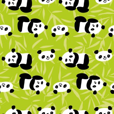 Panda Bambu Kusursuz Desen