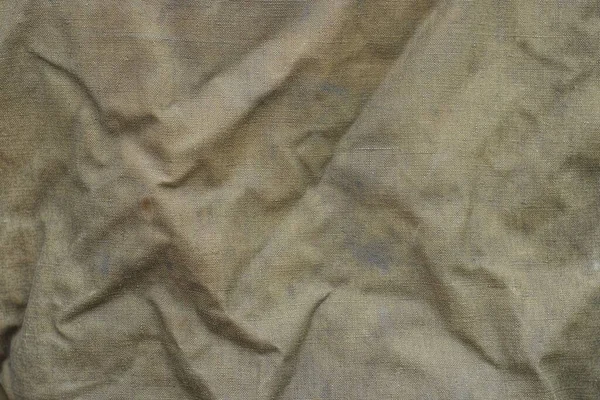Green Fabric Texture Piece Crumpled Matter Clothes — Stock Photo, Image
