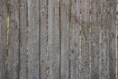 Caddedeki çitin duvarındaki tahtaların gri ahşap dokusu.