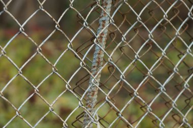 Sokakta demir takviyeli eski ağların gri metal dokusu.