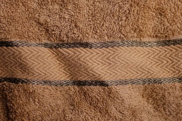 Braune Textur Aus Einem Stück Wollstoff Mit Streifen — Stockfoto